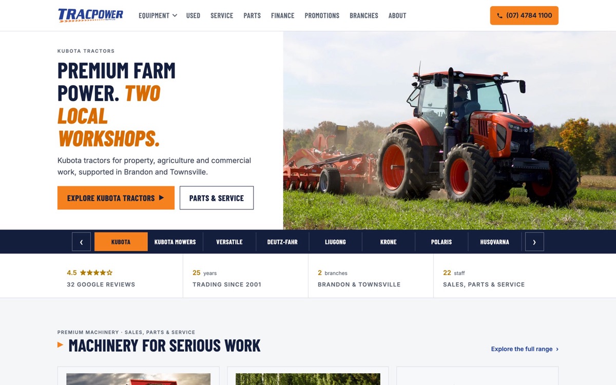 Tracpower website homepage